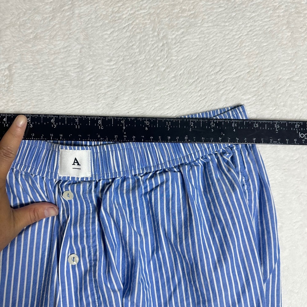 Anthropologie Mens Blue White Striped Pajama Lounge Pants Relaxed Fit Large - Picture 7 of 10